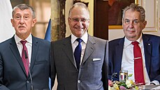 Andrej Babiš, Michal Koudelka a Miloš Zeman Andrej Babiš, Michal Koudelka a Miloš Zeman