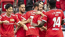 Radost fotbalistů Unionu Berlín v bundesligovém utkání proti Mönchengladbachu. Radost fotbalistů Unionu Berlín v bundesligovém utkání proti Mönchengladbachu.