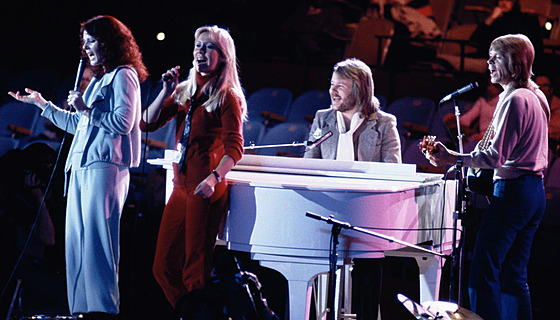 Slavná védská hudební skupina ABBA na snímku z roku 1979