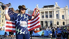 Americký koulař Ryan Crouser jako vítěz Diamantové ligy v Curychu Americký koulař Ryan Crouser jako vítěz Diamantové ligy v Curychu