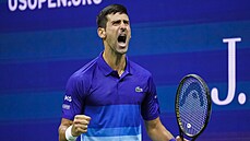 Srb Novak Djokovič se raduje z úspěšné výměny v semifinále US Open. Srb Novak Djokovič se raduje z úspěšné výměny v semifinále US Open.