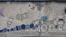 Unikátní zdi s dílem malíře a scénografa Otakara Schindlera hrozí zbourání.... Unikátní zdi s dílem malíře a scénografa Otakara Schindlera hrozí zbourání....