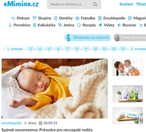 Homepage portálu eMimino.cz