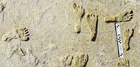 Archeologové objevili v Novém Mexiku otisky lidských chodidel staré piblin...