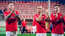 Radost fotbalistů Brna. Radost fotbalistů Brna.