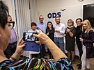 Oslavy výsledku v ostravském volebním tábu koalice SPOLU (9. íjna 2021)