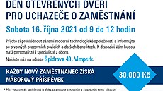 Den otevřených dveří pro uchazeče o zaměstnání Den otevřených dveří pro uchazeče o zaměstnání