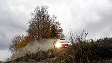 Elfyn Evans při Finské rallye. Elfyn Evans při Finské rallye.