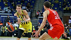 Jan Veselý (vlevo) z Fenerbahce Istanbul přihrává v zápase s Crvenou zvezdou... Jan Veselý (vlevo) z Fenerbahce Istanbul přihrává v zápase s Crvenou zvezdou...
