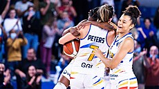 Basketbalistky BLMA Montpellier slaví těsnou výhru nad USK Praha. Basketbalistky BLMA Montpellier slaví těsnou výhru nad USK Praha.