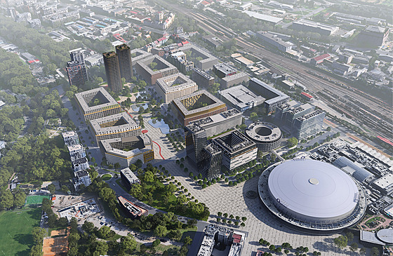 Budoucí podobu tvrti u O2 areny navrhuje studie architekta Jiího ezáka.