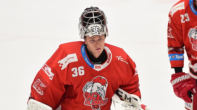 Utkání 14. kola hokejové extraligy: HC Olomouc - HC Verva Litvínov. Brankář... Utkání 14. kola hokejové extraligy: HC Olomouc - HC Verva Litvínov. Brankář...
