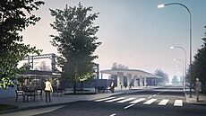 Vizualizace dopravního terminálu v Úvalech Vizualizace dopravního terminálu v Úvalech