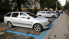 Modrá parkovací zóna v Ústí nad Labem - Klíe.