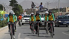 Afghánské cyklistky v Kábulu Afghánské cyklistky v Kábulu