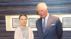 Greta Thunbergová a princ Charles (Davos, 22. ledna 2020) Greta Thunbergová a princ Charles (Davos, 22. ledna 2020)