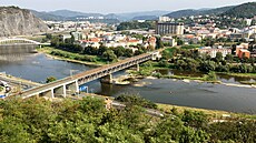 Pohled na centrum Ústí a Labe z Větruše. Na fotce jsou patrné všechny tři... Pohled na centrum Ústí a Labe z Větruše. Na fotce jsou patrné všechny tři...