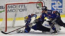 Utkání 17. kola hokejové extraligy: PSG Berani Zlín - HC Kometa Brno. Zleva...