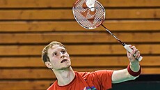 Jan Louda v semifinálovém utkání Czech Badminton Open proti indickému hrái...