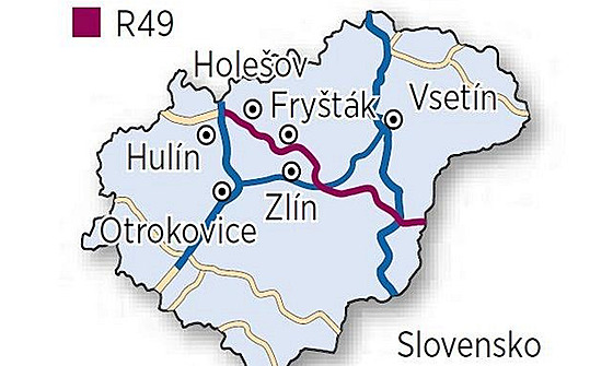 ást rychlostní silnice R 49 z Hulína do Frytáku se zane stavt v roce 2014. (Ilustraní snímek)