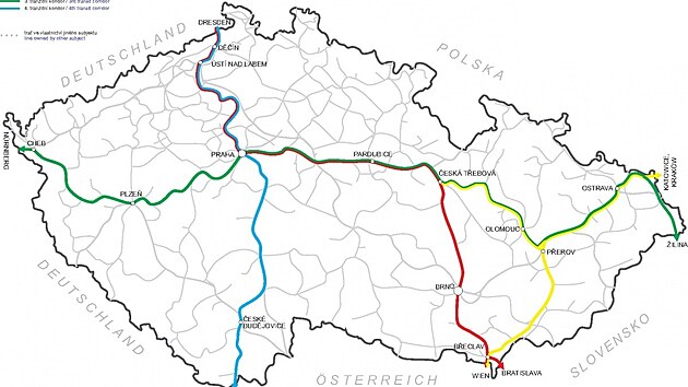 eleznin tranzitn koridory v esk republice