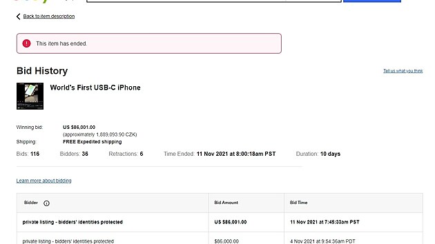 Aukce uniktnho iPhonu X s USB-C nabjecm portem