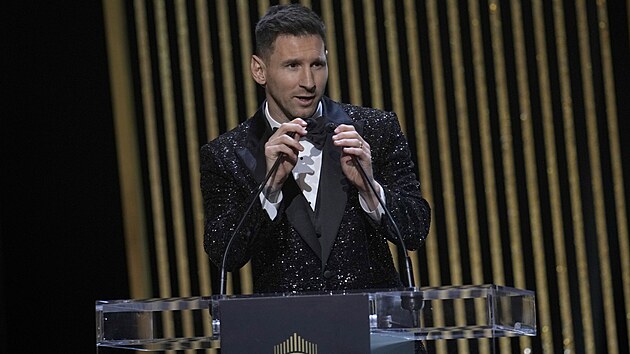 Lionel Messi na vyhlášení ankety Zlatı míč.