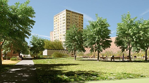 Vizualizace revitalizovaného sídliště v Chodově na Sokolovsku. Vizualizace revitalizovaného sídliště v Chodově na Sokolovsku.