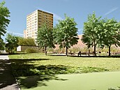 Vizualizace revitalizovaného sídliště v Chodově na Sokolovsku. Vizualizace revitalizovaného sídliště v Chodově na Sokolovsku.