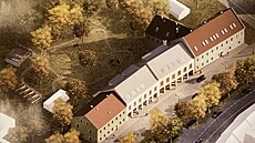 Vítězný návrh na komunitní dům seniorů v Krásně. Vítězný návrh na komunitní dům seniorů v Krásně.