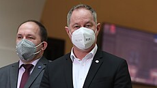 Petr Gazdík (STAN) na tiskové konferenci po jednání sněmovny (1. prosince 2021)