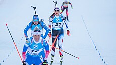 Jessica Jislová finišuje v hromadném závodě v Le Grand-Bornand. Jessica Jislová finišuje v hromadném závodě v Le Grand-Bornand.