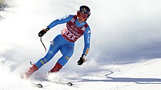 Sofia Goggiaová v cíli superobřího slalomu ve Val D'Isere. Sofia Goggiaová v cíli superobřího slalomu ve Val D'Isere.