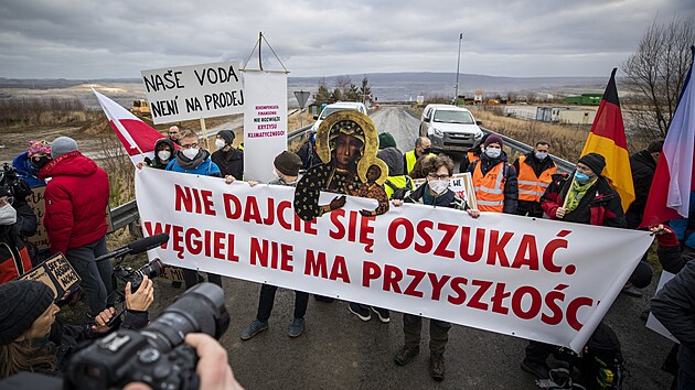 Demonstrace proti tb v dole Turw (15. ledna 2022)