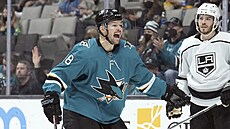 Tomáš Hertl ze San Jose se rozčiluje. Tomáš Hertl ze San Jose se rozčiluje.