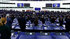 Evropský parlament na plenárním zasedání ve trasburku pi vzpomínce na nedávno...
