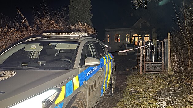 Místo na Mělnicku, kde byl zavražděný muž nalezen (23. ledna 2022)