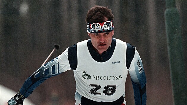 Lubomír Buchta v prosinci 1998 v Jablonci nad Nisou na trati jednoho z posledních závodů své kariéry