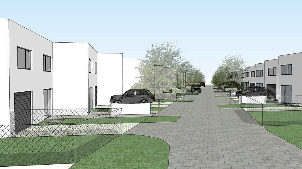 Plánovaná výstavba adovek i bytových dom v ulici Vápenická ve tvrti Klafar.