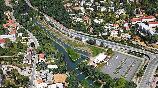 Vodácký kanál na řece Svratce poblíž brněnského Anthroposu existuje pouze na papíře.