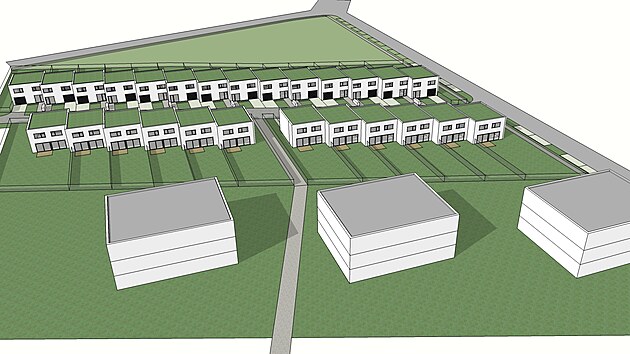 Plánovaná výstavba řadovek i bytových domů v ulici Vápenická ve čtvrti Klafar.