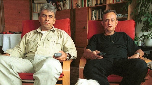 Richard Tesak (vpravo) v roce 2001 se svm bratrem Vladimrem.