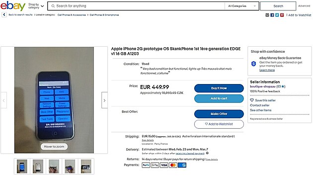 Na auknm portlu eBay jsou k mn prototypy prvnho iPhonu.