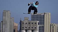 Finský snowboardista Rene Rinnekangas a jeho olympijská panelstory bhem Big...