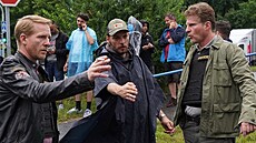 Pavel Batk a Petr Batk pi natáení seriálu Duch (2022)