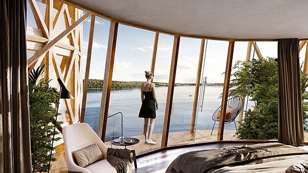 Urbanistická studie jezera Medard na Sokolovsku. Ostrov, interiér.