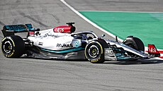 Lewis Hamilton z Mercedesu pi pedsezónním testování