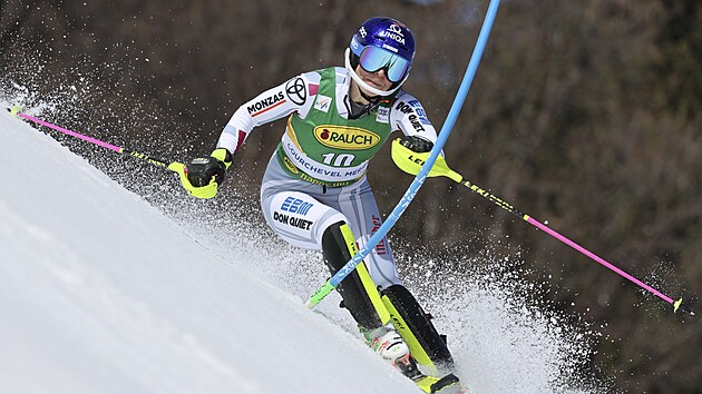 Martina Dubovsk pi finle Svtovho pohru ve slalomu.
