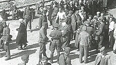 Selekce id po píjezdu do Osvtimi v roce 1944.
