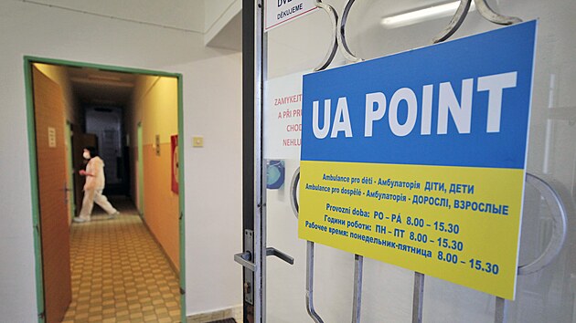 Oteven ambulance pro ukrajinsk uprchlky v pavilonu N Karlovarsk krajsk nemocnice. (31. bezna 2022)